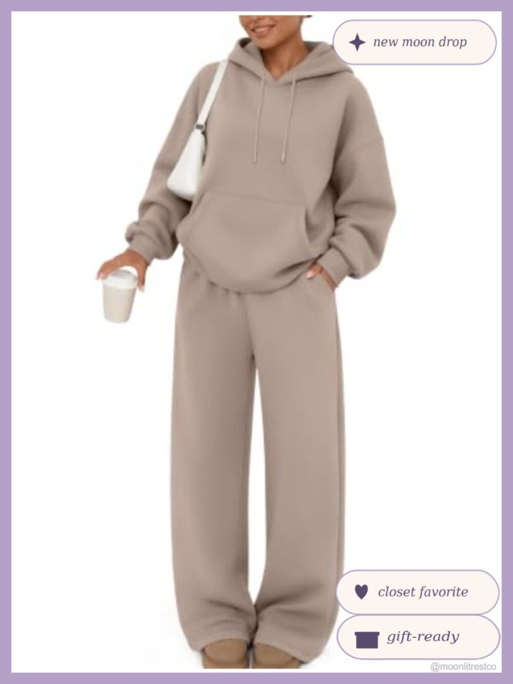 Oversized Fleece Hoodie & Wide Leg Pants Sweatsuit Lounge Set